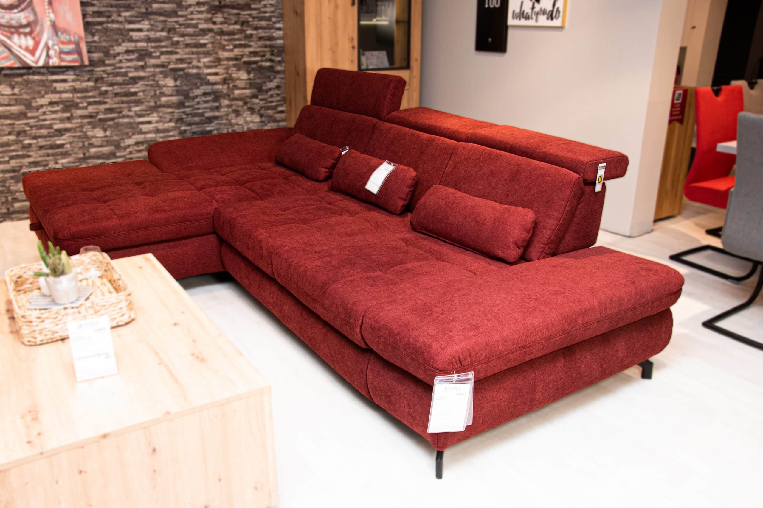 Polstergarnitur MM-MP 1109 Nemo Bordeaux Ausstellung Sonderpreis Ausstellungspreis Couch, Thiex