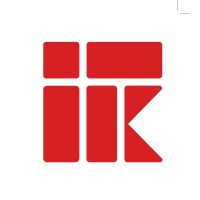 Rotes geometrisches Logo mit drei Rechtecken und einem Dreieck, die die Buchstaben ITK bilden, auf weißem Hintergrund.
