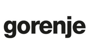 Das Bild zeigt das Gorenje-Logo in fetten, schwarzen Kleinbuchstaben auf weißem Hintergrund.