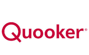 Rotes Quooker-Logo in fetten Kleinbuchstaben auf weißem Hintergrund.