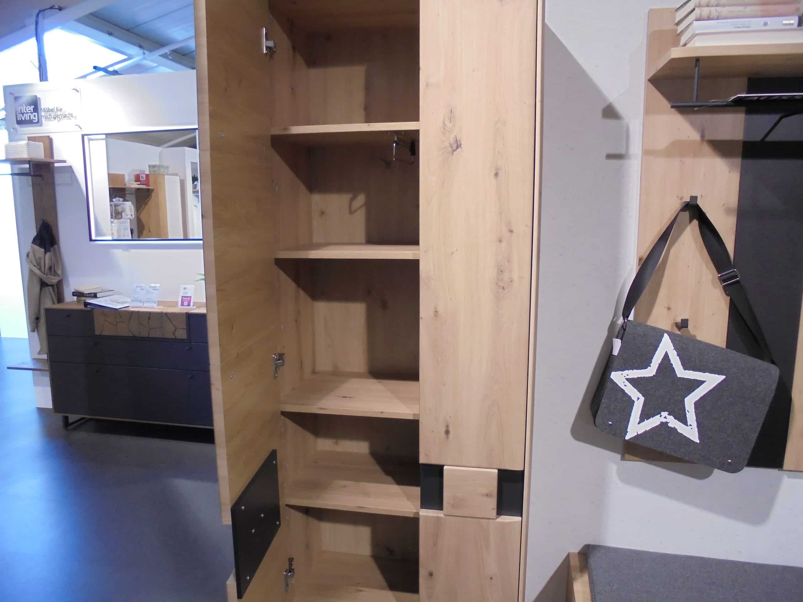 Garderobe Argos in Balkeneiche-NB inkl. Sitzkissen bei Möbelhaus Thiex im Abverkauf über 32 % reduziert.